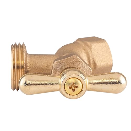 Miniatura 4 de Hausen Válvula Bibb de manguera en ángulo sin torceduras de latón FIP de 12 pulgada x 34 pulgadas MHT con cierre de mango en T, 1 paquete