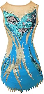 GICIR Rhythmic Gymnastics Leotards,Women Girl Quick Dry Sleeveless Skating Wear Figure Skating Dress Leotard