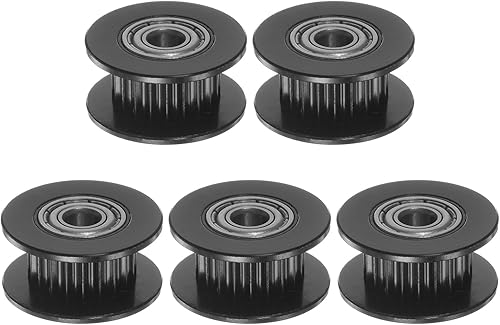 HARFINGTON 5pcs 2GT Polea tensora 20 dientes 0.157 in diámetro 0.709 in diámetro correa de aluminio para 0.236 in ancho cinturón 3D impresora CNC