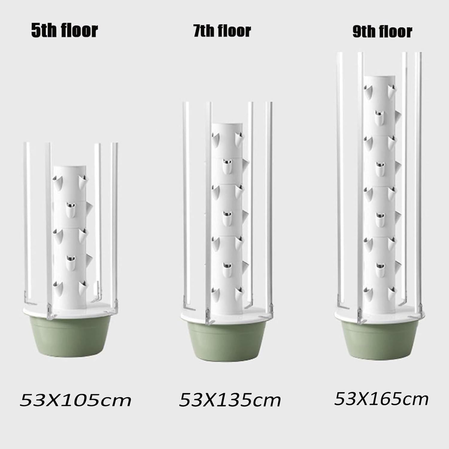 5/7/9 Tier Outdoor Indoor Hydroponic Grow Kit Hydroponics Growing System, Tower with LED Grow Light, for Gardening Lover,7Tier (with Light)