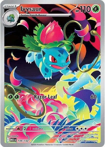 Pokemon - Ivysaur 134/132 - Mega Evolutions - Full Art Illustration Rare - Single Card