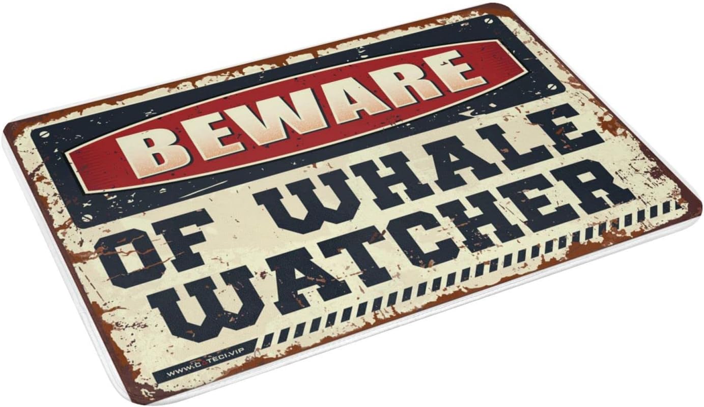 Autumn Door Mats Outdoor Beware of Whale Watcher Doormat Home Decor for Men Music Decor(65X90CM)