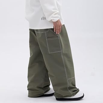 SNOWVERB Women Men Loose Fit Snowboard Ski Snow Pants with Vents Insulated