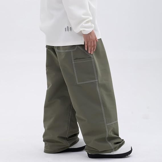 SNOWVERB Women Men Loose Fit Snowboard Ski Snow Pants with Vents Insulated