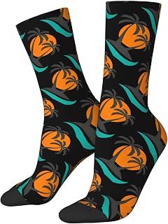 IUBBKI Office Socks Sun And Palm Trees Men’S Socks Anti-Slip Walking Sports Socks Recycled Gifts Everyday Work Socks 40Cm