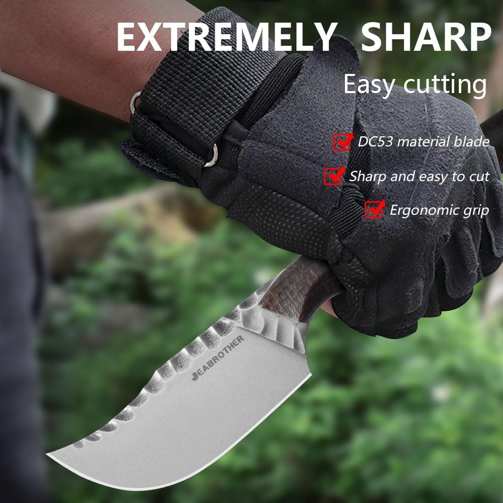 DC53 blade knife G10 handle, EDC tool hiking camping tactical fixed knife (Type A)