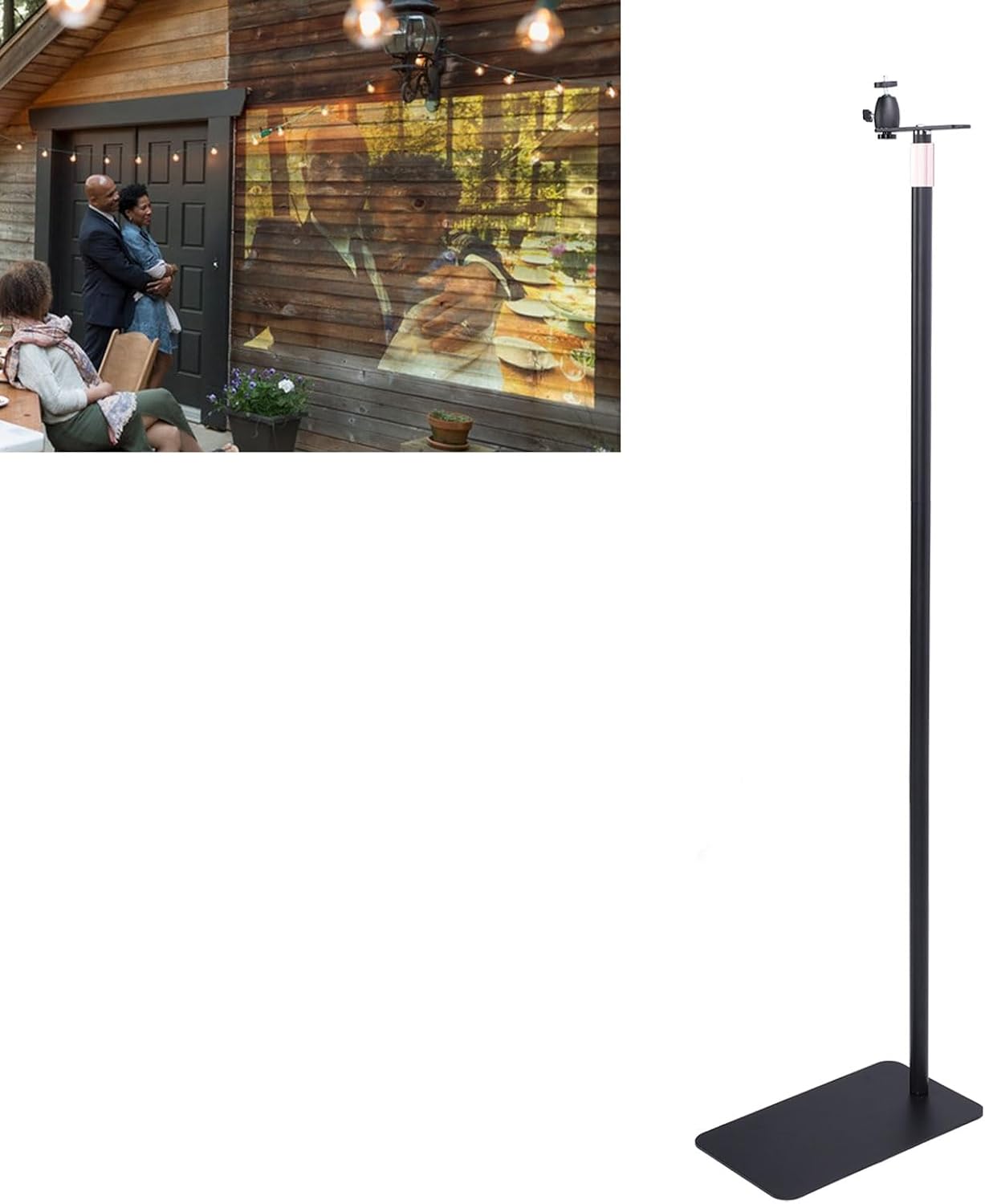 EIMSOAH高さ調節可能なプロジェクタースタンドフロアマウント、ボールヘッド、伸縮ブラケット、幅広い互換性、1/4インチネジポート