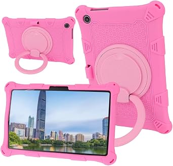 Silicone Case for ALLDOCUBE iPlay 50/ ALLDOCUBE iPlay 50 Pro/ALLDOCUBE iPlay 50 Pro Max Tablet 10.4 Inch, Protective Cover with Pencil Holder 360 Rotating Stand Handle, Pink
