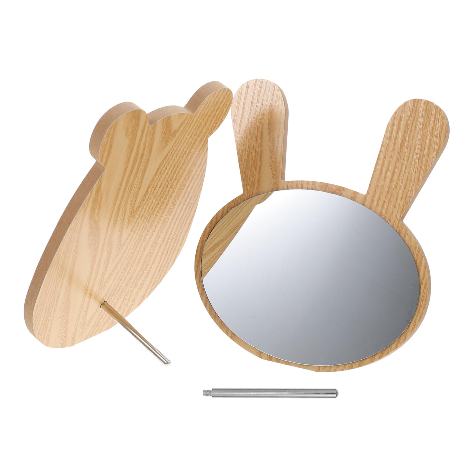 Miroir de maquillage en bois stable pour retouches visage faciles lot de 2 pièces