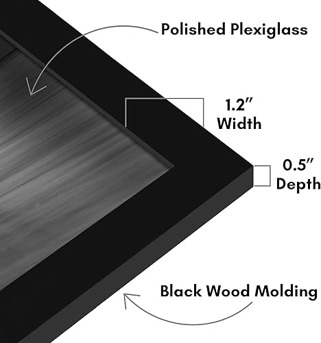 Miniatura 3 de Americanflat Marco para póster con marco de madera de ingeniería y cubierta de plexiglás pulido, formatos horizontal y vertical para pared, incluye