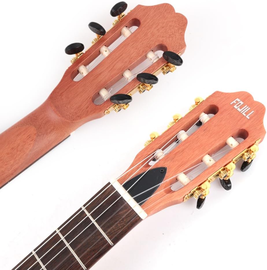 Fojill Electric Classical Guitar Classic Nylon String Travel Portable Silent Practice Guitars Mahogany Body Neck Rosewood Fretboard With Gig Bag