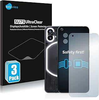 Savvies Screen Protector compatible with Nothing Phone (1) (Front+Camera) Protection Film Clear 6-Pack