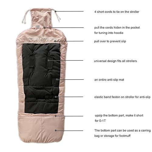 Miniatura 3 de Funda de invierno impermeable ajustable para todos los cochecitos, XL, buena para bebés y niños preescolares Y5