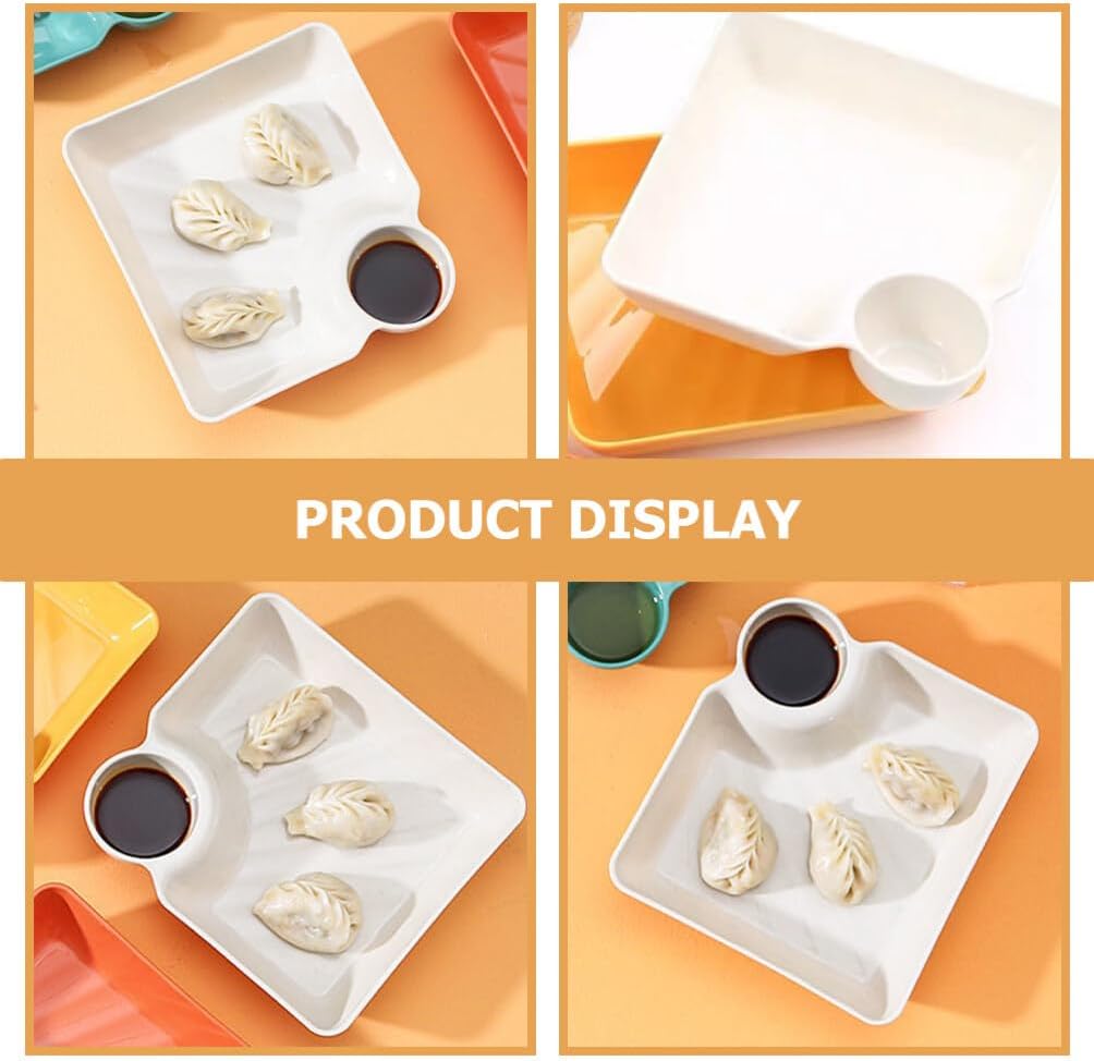 Kichvoe Snack Tray Set 4 pcs Plastic Serving Tray Food Serving Platter for Cookies French Fries Fruit Party Picnic Home Cafe Restaurant 7.28 X 6.69 X 1.57 in