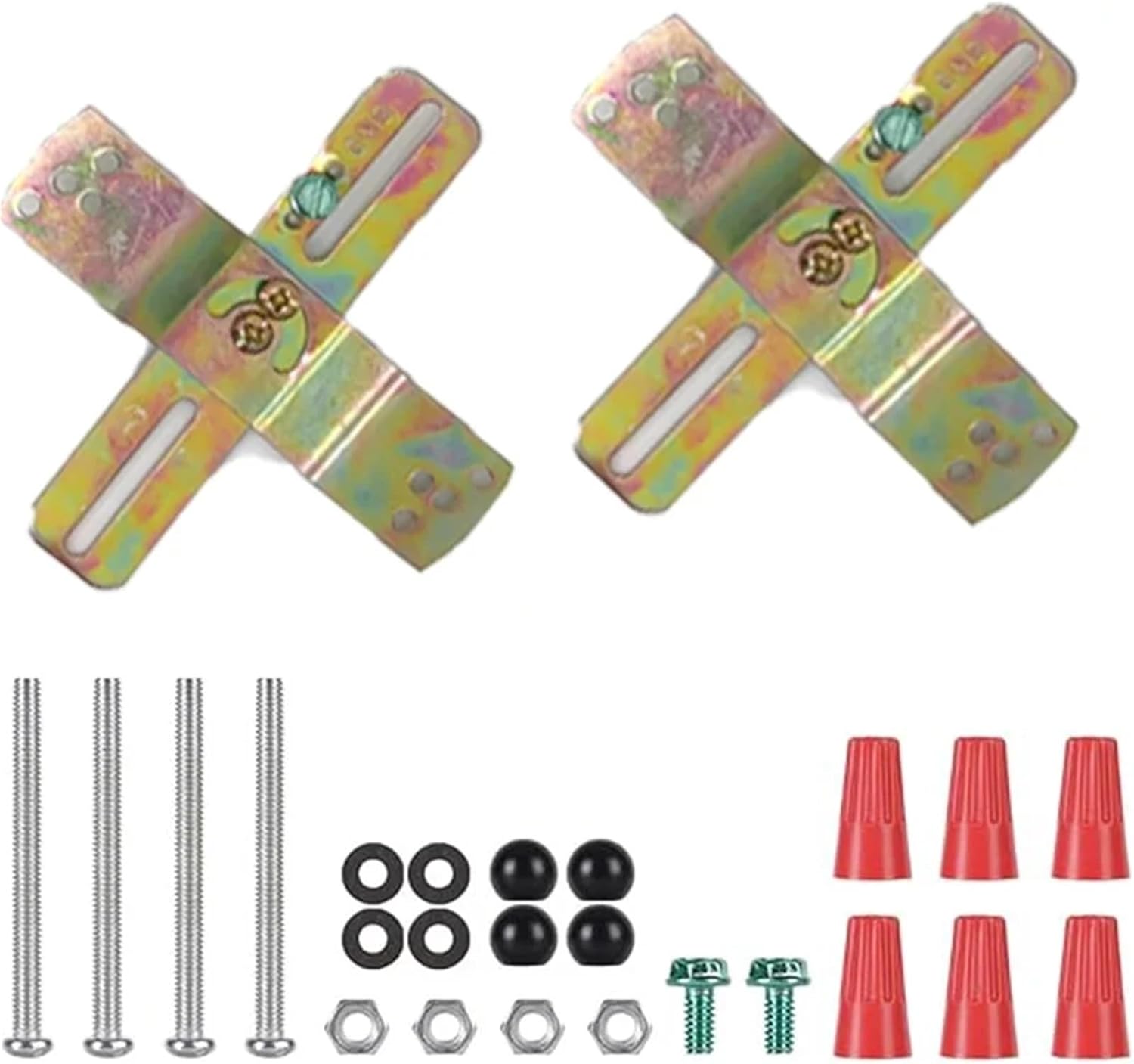 Light Fixture Mounting Bracket 6sets Lighting Fixture Mounting Bracket 4-inch Universal Pendant Ceiling Beam with Screws and Nuts Cross-Shaped Com