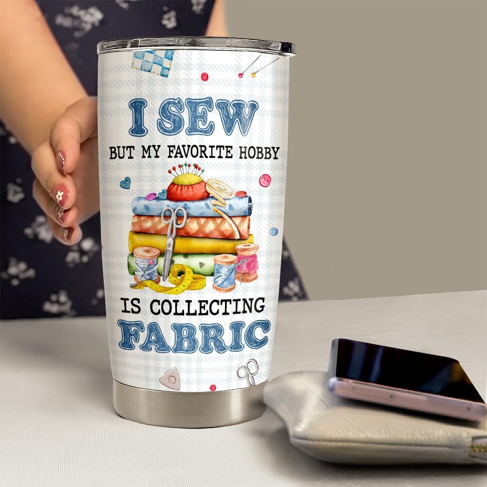SANDJEST Sewing Tumbler 20oz Stainless Steel Insulated Travel Mug Cup for Women Girls Grandma Mom Sewing Gifts for Birthday Christmas Mothers Day - Image 5