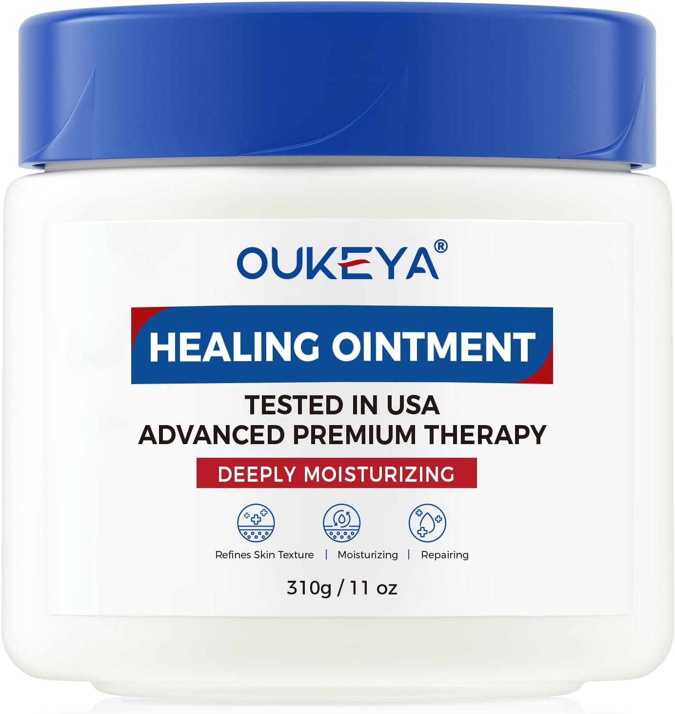 OUKEYA Healing Ointment, Advanced Therapy Skin Protectant, Multi-Purpose Healing Ointment and Body Moisturizer, For Dry, Cracked Skin, Minor Cuts and Burns, Soothes Cracked Hands and Chapped Lips