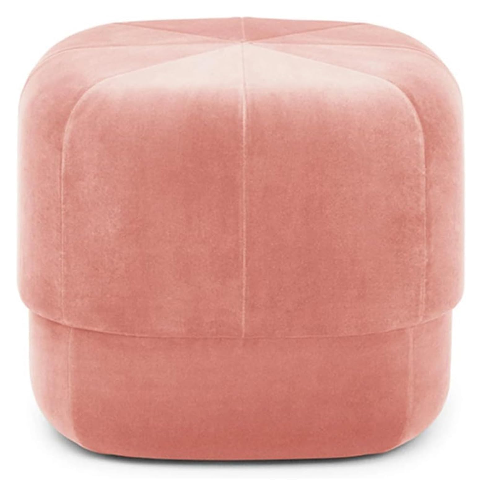 Pouf ottoman rond velours rose pour une chambre cocooning