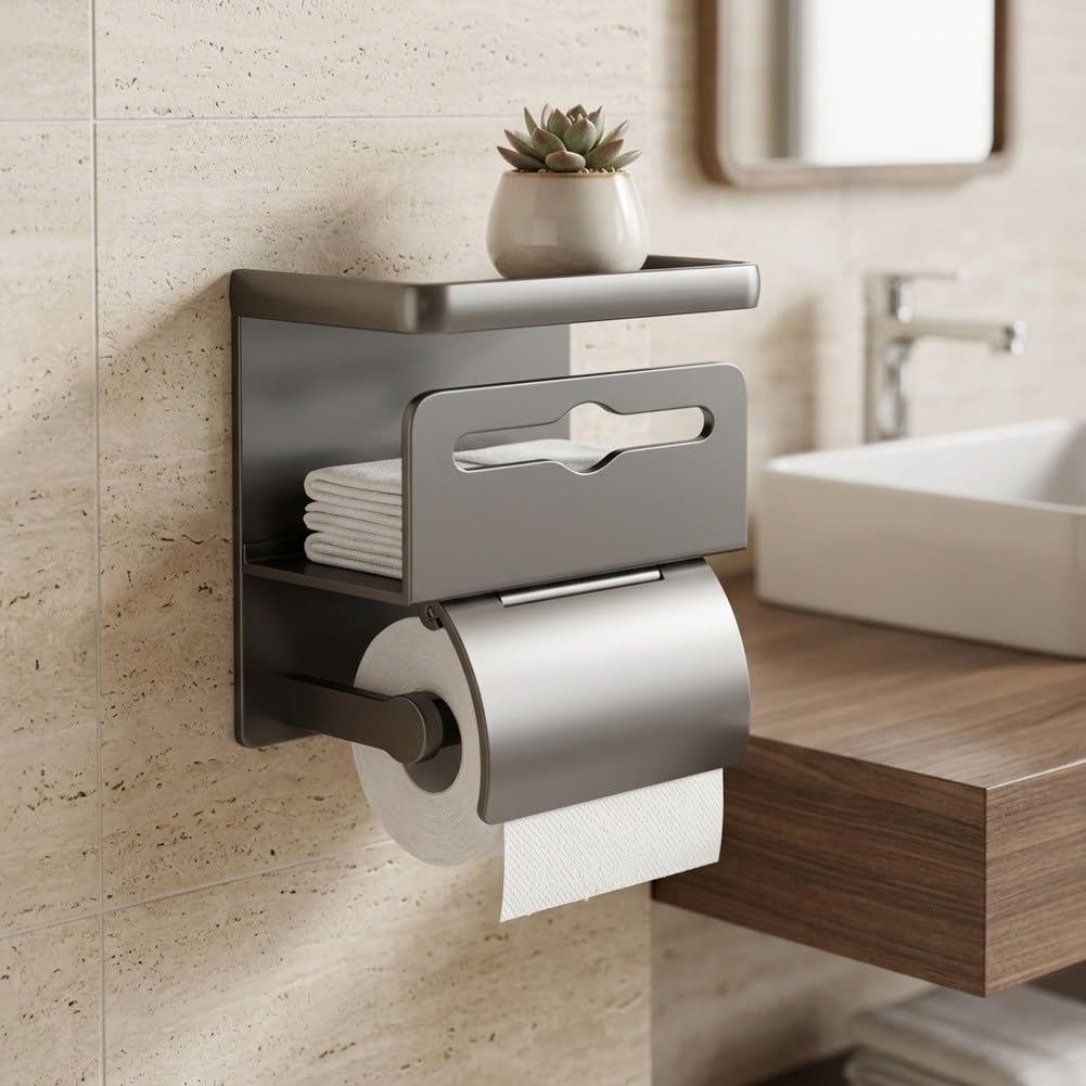 para soporte para papel Higiénico Pared Gris Oscuro para soporte