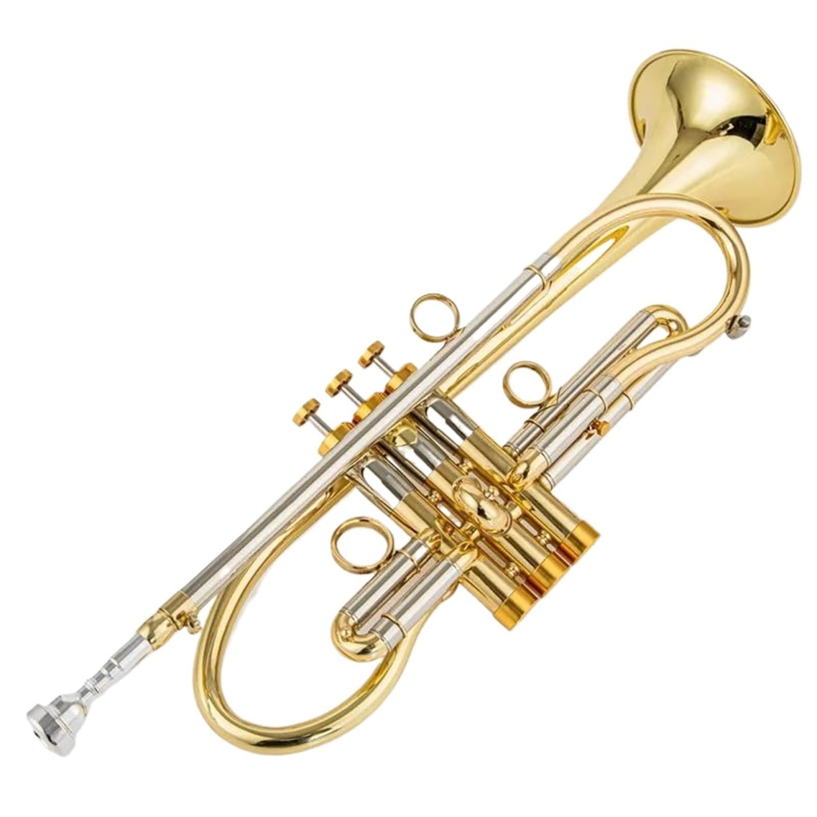 Tromba Standard Per Principianti Produzione Professionale Tromba In Sib Tune Ottone Placcato Oro Strumenti Musicali Professionali Con Custodia(Gold)