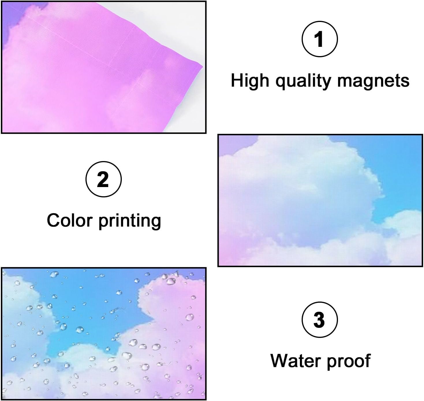 Fluorescent Light Covers for Ceiling Lights beauty abstract sweet pastel soft blue violet fluffy clouds Easy to Install Magnetic Light Filter for Classroom Office Hospitals School Home Decor