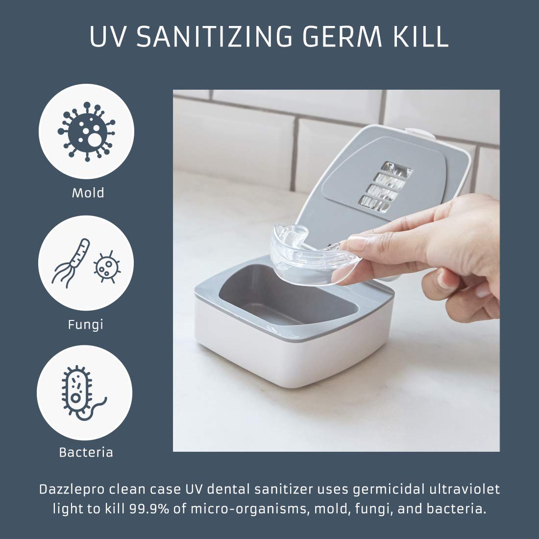 Dazzlepro Clean Case Uv Dental Sanitizer, Portable Retainer Cleaner, Twilight