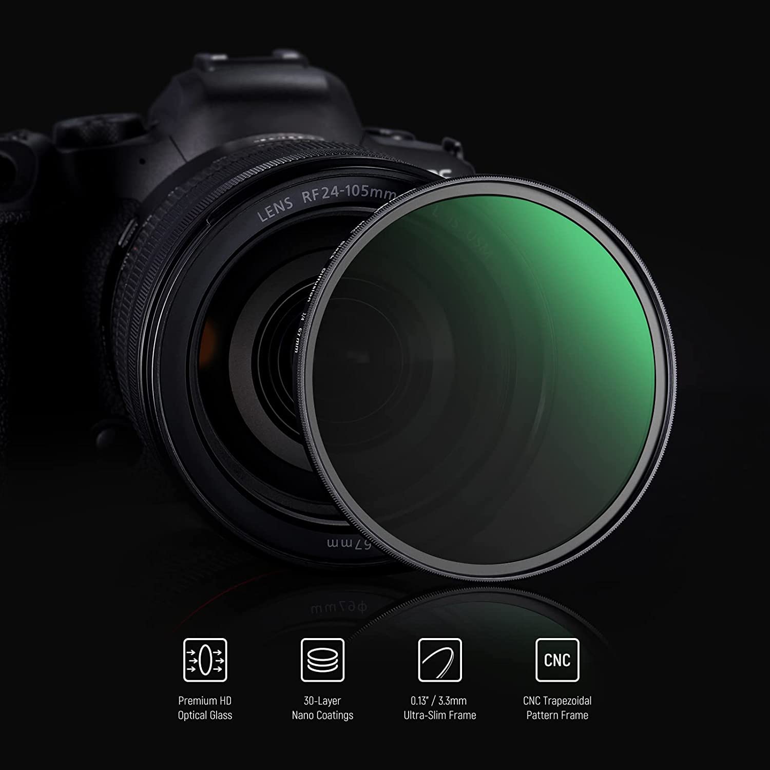 NEEWER 67mm Black Diffusion 1/4 Filtro Nebbia Filtro Effetto Cinematografico Sognante Ultra Sottile Idrorepellente Resistente ai HD Vetro Ottico, 30 Strati Rivestimenti Nano per Video/Vlog/Ritratti