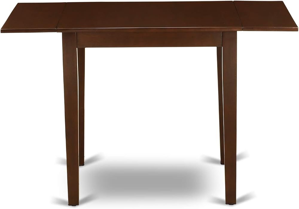 East West Furniture NDLA3-MAH-04 3 Piece Dining Table Set Contains a Rectangle Kitchen Table with Dropleaf and 2 Light Tan Linen Fabric Upholstered Chairs, 30x48 Inch, Mahogany