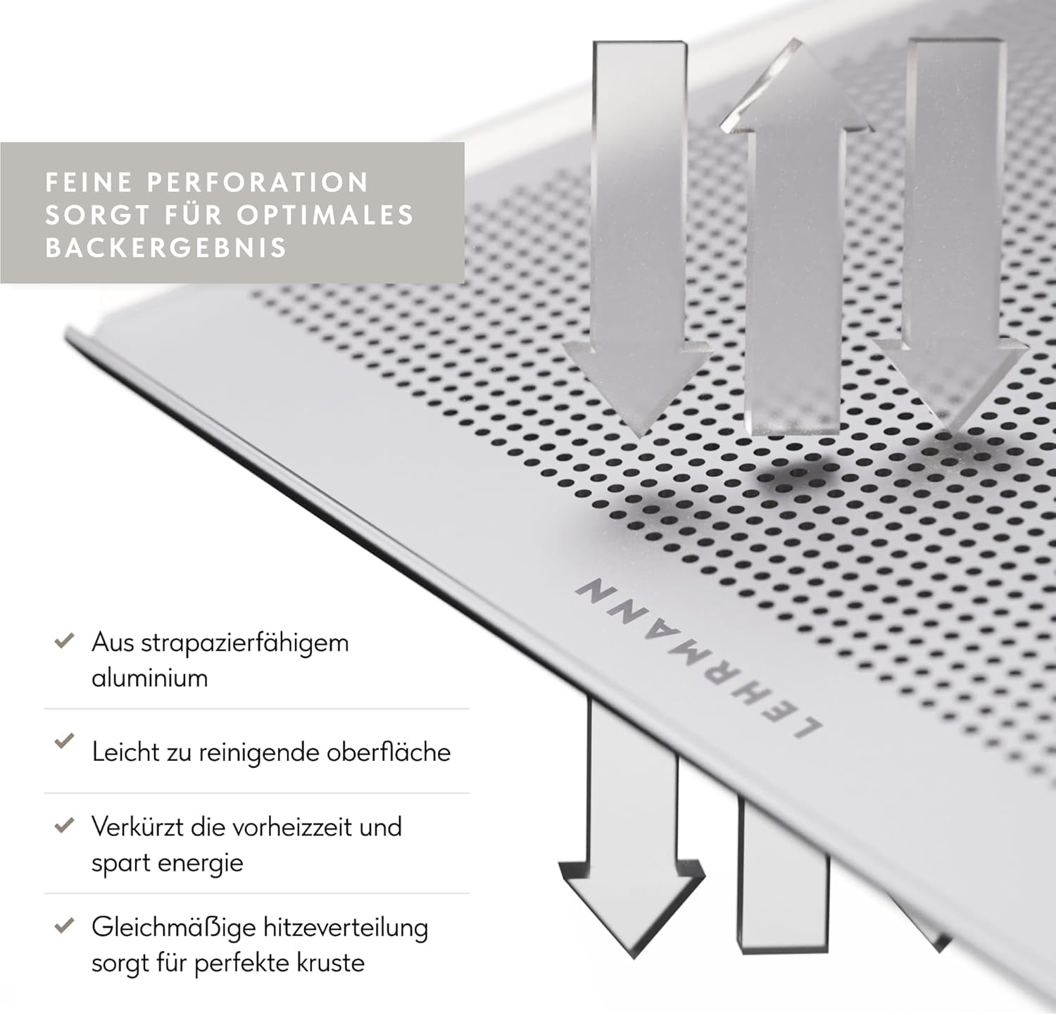 LEHRMANN, teglia forata con rivestimento antiaderente (46,5 x 38,5 cm)