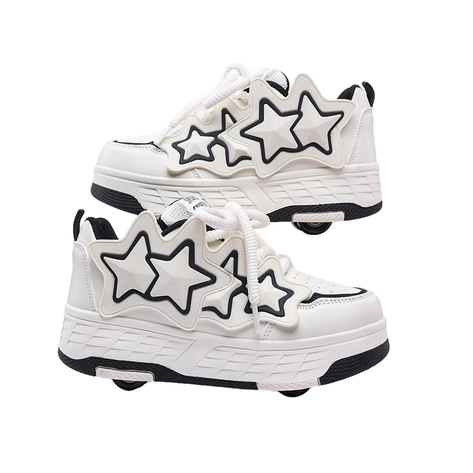 Hixingo Kinder Schuhe mit Rollen, Rollschuhe Schuhe für Mädchen, Abriebfest Skateboardschuhe 2-in-1-Multifunktional Sneaker 30-40 EU