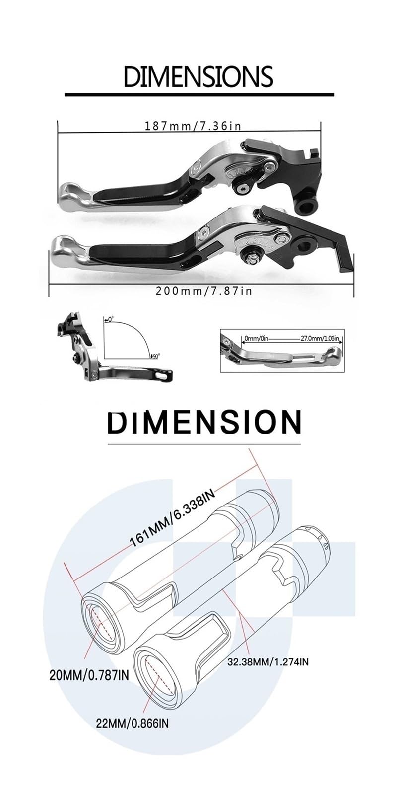 Akcesoria do kierownicy motocykla, dźwignia hamulca, sprzęgło, 22 mm, uchwyty do Yamaha XVS1300 V-Star Deluxe Stryker 2015 2016 2017 (czerwone)