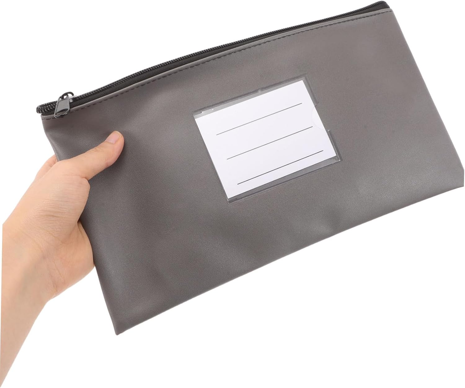5pcs Bank Bag: Portable Pu Leather Receipt and Document Organizer with Label - Multi-Functional Storage Bag for Stationery and Bills Cards