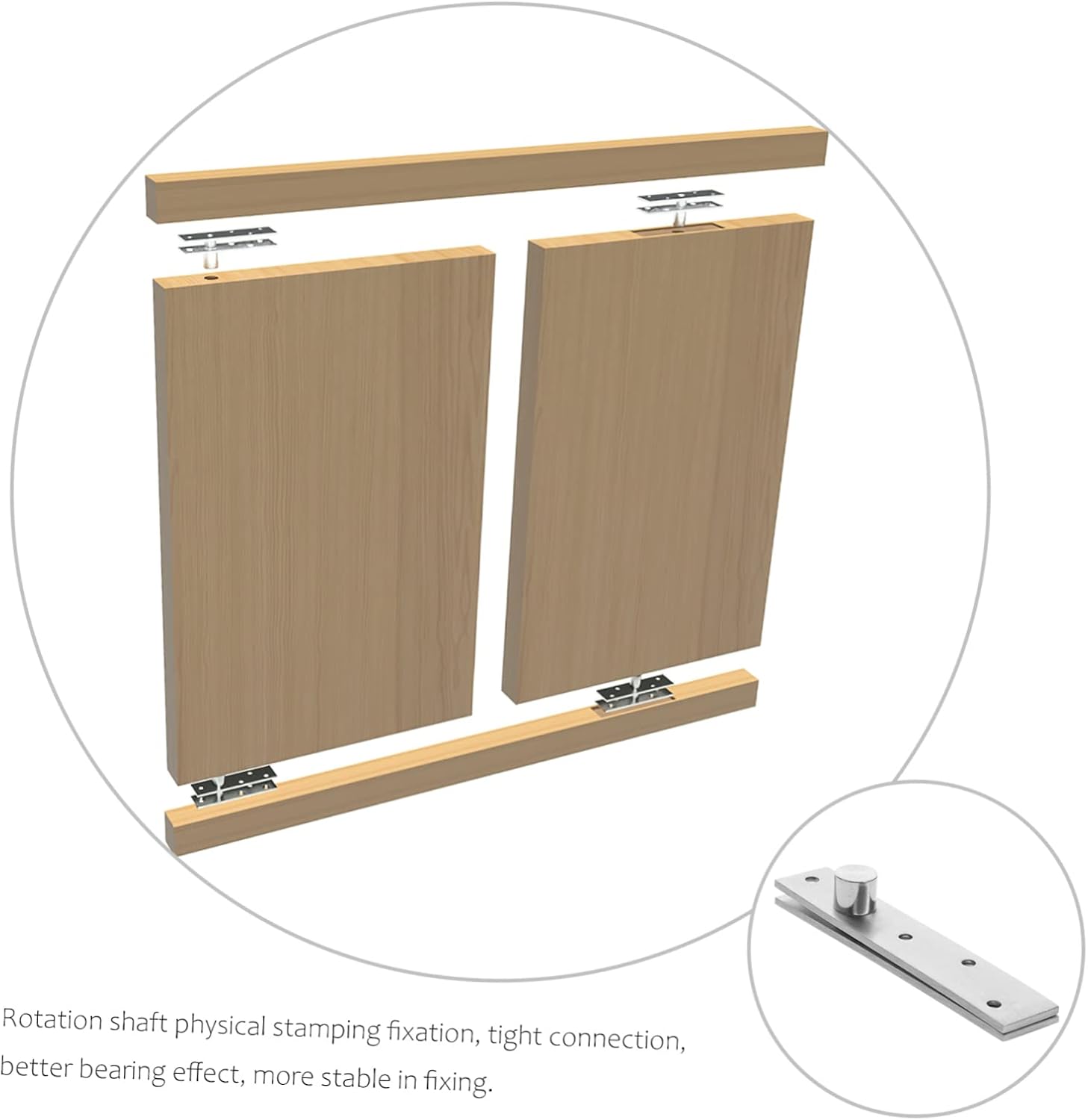 4pcs Rotatable Pivot Hinges Heavy Duty Hidden Door Hardware for Cabinets and Storage Concealed Shaft Hinges