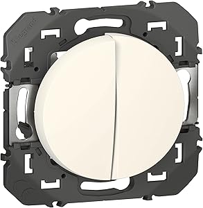 LEGRAND | Double Push Button, Dooxie, Toolless Quick Connect, Bright White Finish, Complete With Finishplate