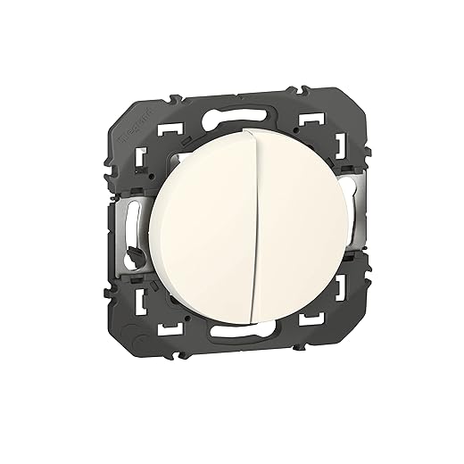 LEGRAND | Bouton Poussoir Double, Dooxie, Connexion Rapide Sans Outil, Finition Blanche Brillante, À Compléter Avec Plaque De Finition