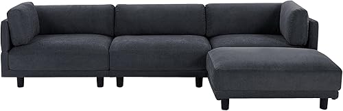 Miniatura 4 de Merax Sofá modular convertible de tapicería, sofá en forma de L con diván reversible, 3, color gris