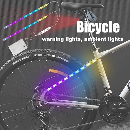 Miniatura 6 de 2 tira eléctrica LED bicicleta scooter luces noche ciclismo colorido lámpara impermeable seguridad monopatín scooter luces 11.8 in