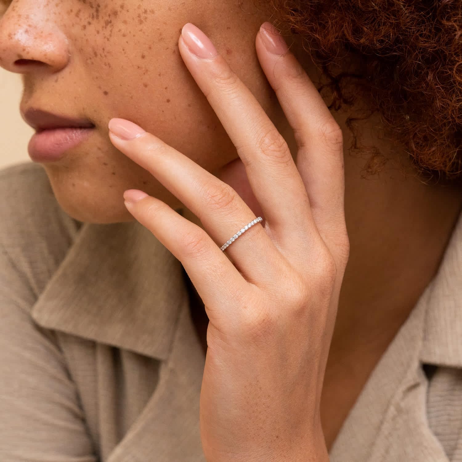 2mm 925 Sterling Silver Rings Gold Engagement Wedding Band Eternity Cubic Zirconia Simulated Diamond Stackable Ring for Women - Image 4