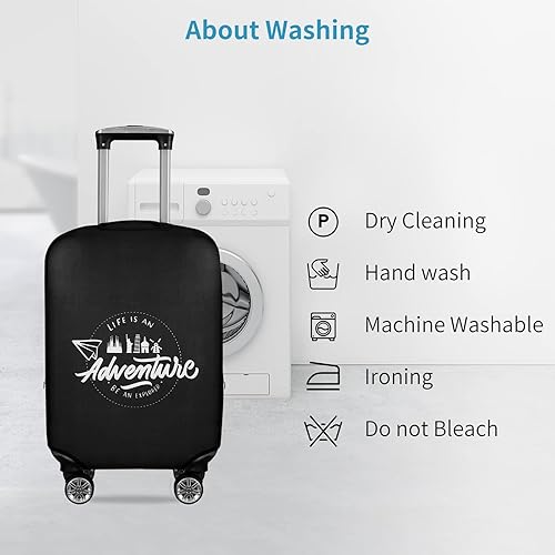 Miniatura 6 de KENOBEE Funda para maleta, NegroBlanco - La vida es una aventura, La vida es una aventura