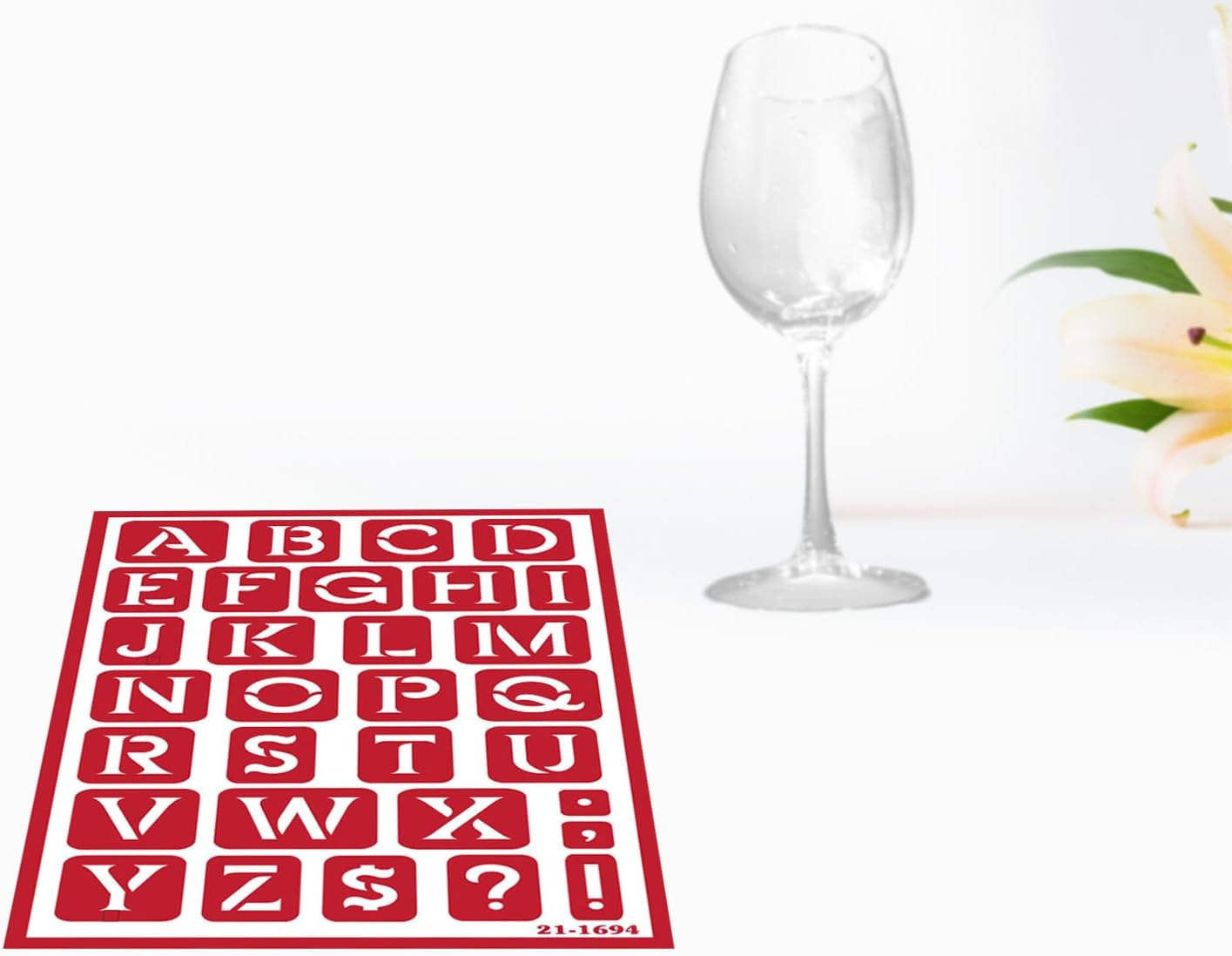 2 Reusable Glass Etching Stencils - Etching Letter Stencils Set - Contemporary Etch Letters Stencils, Neon Alphabet Upper and Lower Case Self Adhesive Etch Stencil with Brush