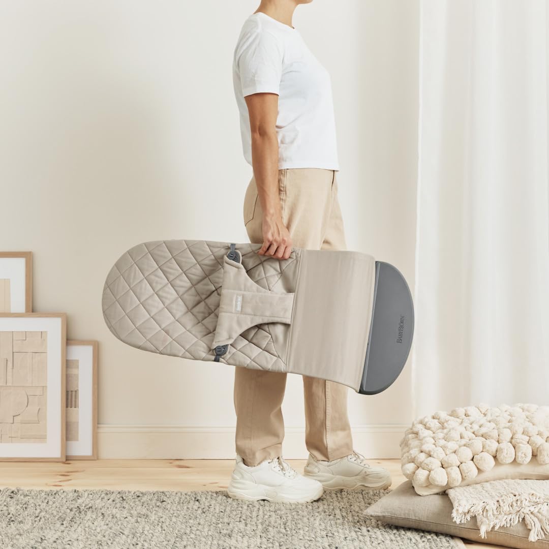 BabyBjörn Transat Bliss, Tissé, Matelassage classique, Gris sable