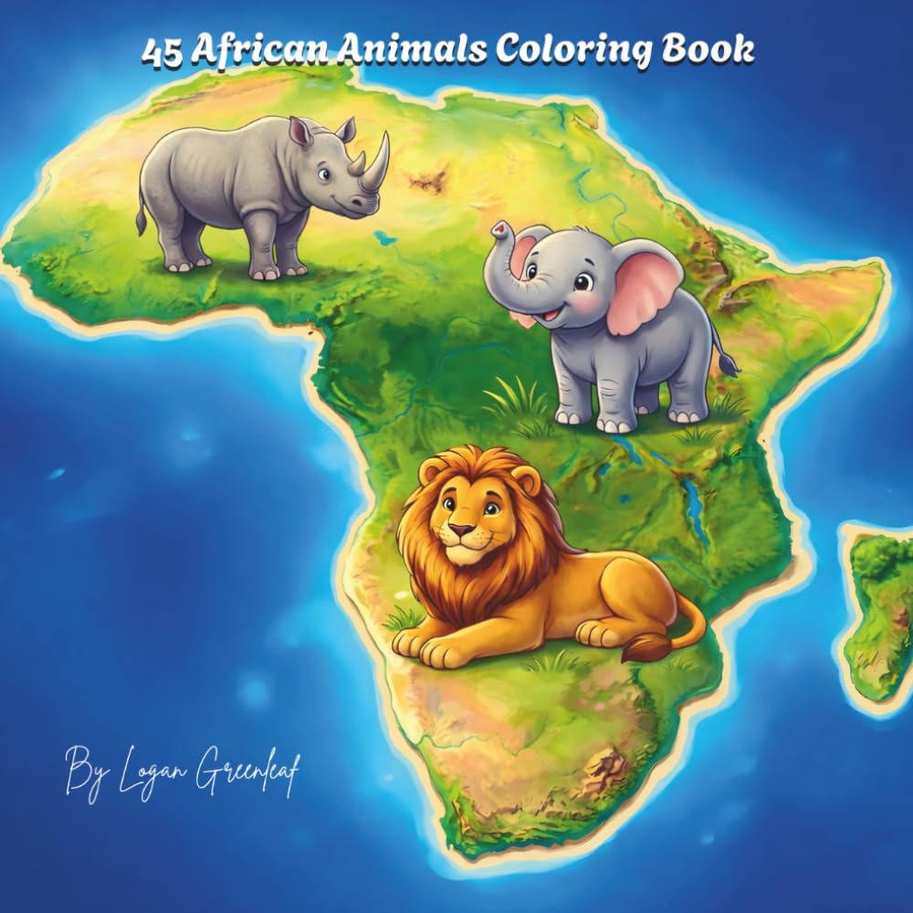 45 African Animals Coloring Book: A Creative Journey Through Iconic Wildlife with Fascinating Facts for All Ages