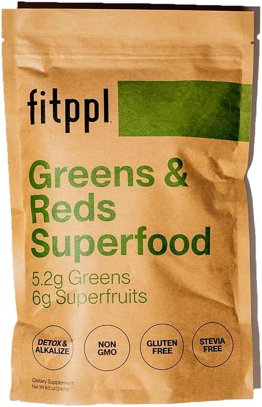Organic Greens Superfood Powder | Greens & Reds with Spirulina, Chlorella, Camu Camu & Elderberry | Detox, Digestion, Immunity, Antioxidants | Non-GMO, Gluten Free, Stevia Free | 20 Servings