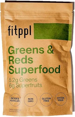 Superalimento orgánico en polvo y súper rojos con Camu Camu, clorella, espirulina, polvo de moringa para apoyo inmunológico y salud intestinal