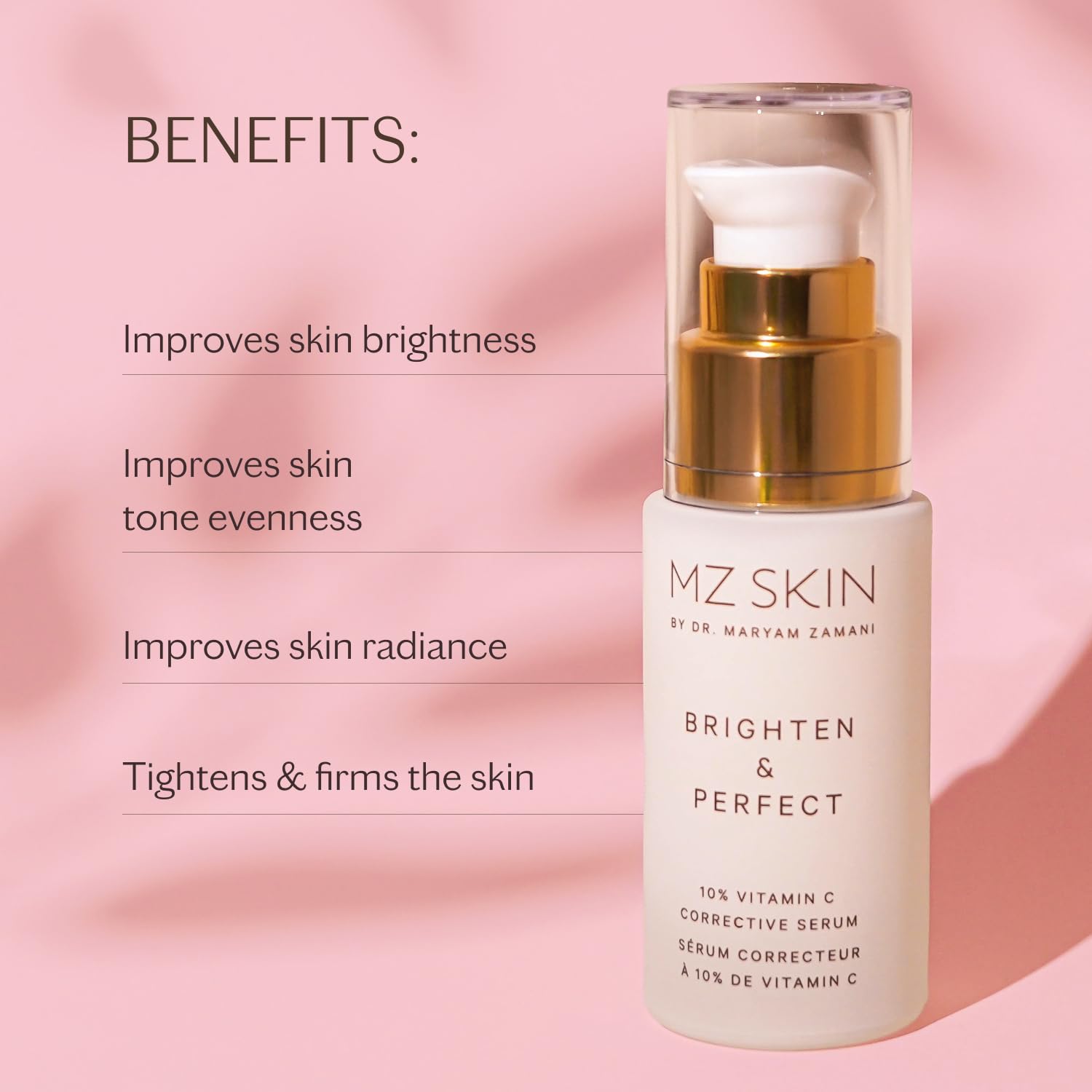MZ SKIN Brighten & Perfect Vitamin C Serum 1.01 fl oz - 10% Brightening Treatment for Dark Spots, Pigmentation to Reveal Glowing Renewed Skin, With Tranexamic Acid - Image 2