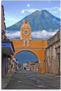 Santa Catalina Arch Volcano Vista Antigua Guatemala Canvas Poster Bedroom Decor Sports Landscape Office Room Decor Gift,Canvas Poster Wall Art Decor Print Picture Paintings for Living Room Bedroom Dec