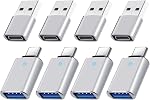 USB C to USB Adapter Type C to USB Adapter 3.0 Type C Male to USB Female USB C Female to USB Male Adapter OTG for MacBook Projector Chargers [4 Pack]