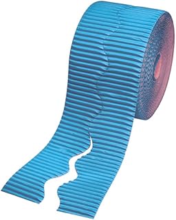 Bright Blue 15.2m Corrugated Card Bordette Border Roll | Classroom Display Border