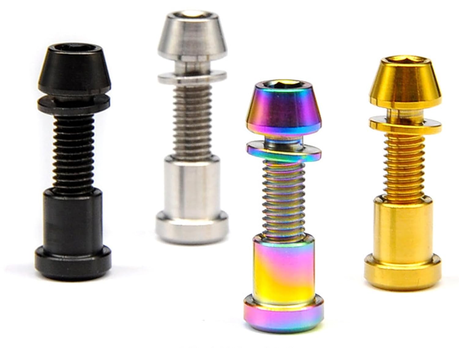 nut,Hexagonal nut, M5x16/18/20mm Hex Key Head Washer Screws + M5 Titanium Nut（8 Pcs） for Carbon Fiber Fork Lock