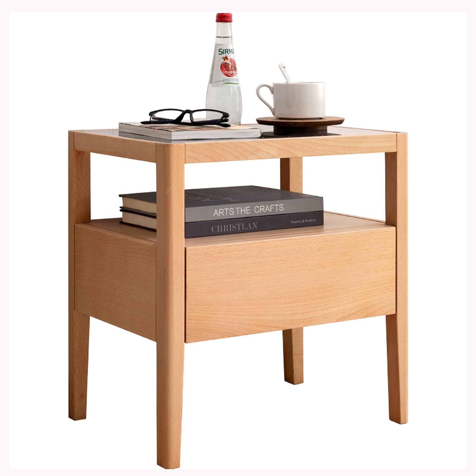 Table de chevet multifonction 2 niveaux gain de place salon